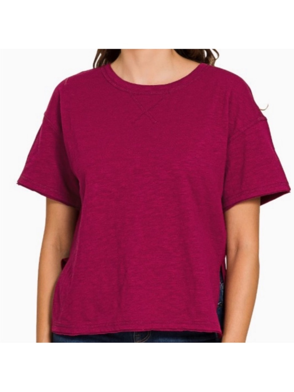 Cotton Slub Short Sleeve- Cabernet